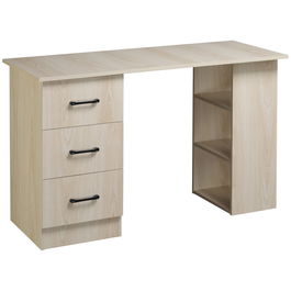 HOMCOM Birou pentru calculator cu 3 setare și 3 rafturi, birou pentru casa și birou din lemn 120x49x72cm