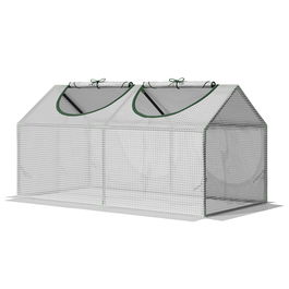 Outsunny minisera de gradina, sera de gradina pentru plante, legume, fructe, gradinarit cu 2 ferestre, 119x60x60cm, alba | AOSOM RO