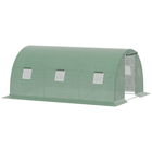 Outsunny Sera Tunel de Exterior sera pentru plante cu Copertina din PE, Usa cu Fermoar si  6 Ferestre, Verde | AOSOM RO
