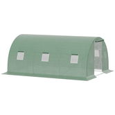 Outsunny Sera Tunel de Exterior sera pentru plante cu Copertina din PE, Usa cu Fermoar si  6 Ferestre, Verde | AOSOM RO