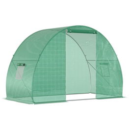 Outsunny Sera Tunel pentru Gradina, legume, fructe cu Usa si Ferestre, Copertina din PE si Structura din Otel | AOSOM RO