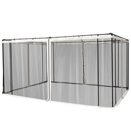 Outsunny Plasa de Tantari pentru Foisor, Perdele de Rezerva Universale cu Balamale, 352x207cm, Negru si Bej,