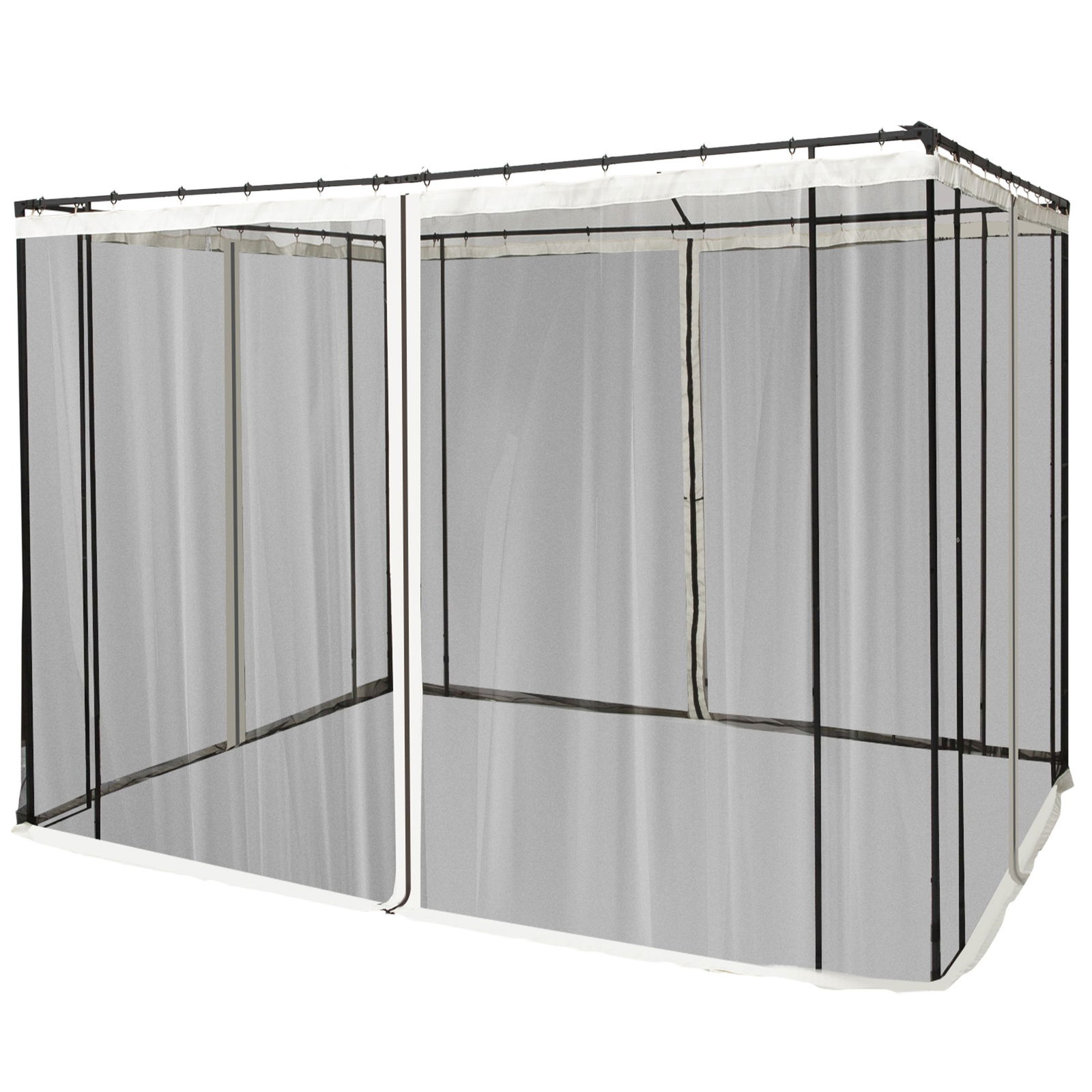 Outsunny Plasa de Tantari pentru Corturi, Perdele de Rezerva Universale cu Balamale, 302x207cm, Negru si Bej