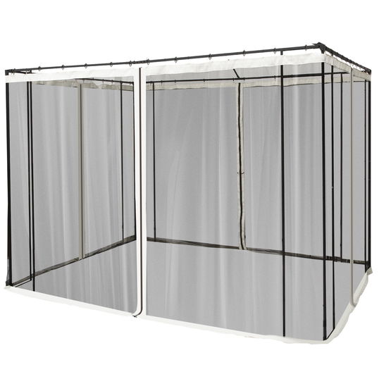 Outsunny Plasa de Tantari pentru Corturi, Perdele de Rezerva Universale cu Balamale, 302x207cm, Negru si Bej