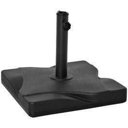 Outsunny Baza Patrata din Plastic pentru Umbrela de Soare, Baza de 20 kg cu Suport pentru Stalpi de 30mm, 35mm, 38mm
