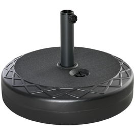 Outsunny Baza pentru umbrela rotunda Φ55cm, baza de 30kg, umplere cu apa, pentru stalpi de 38mm, 48mm, negru