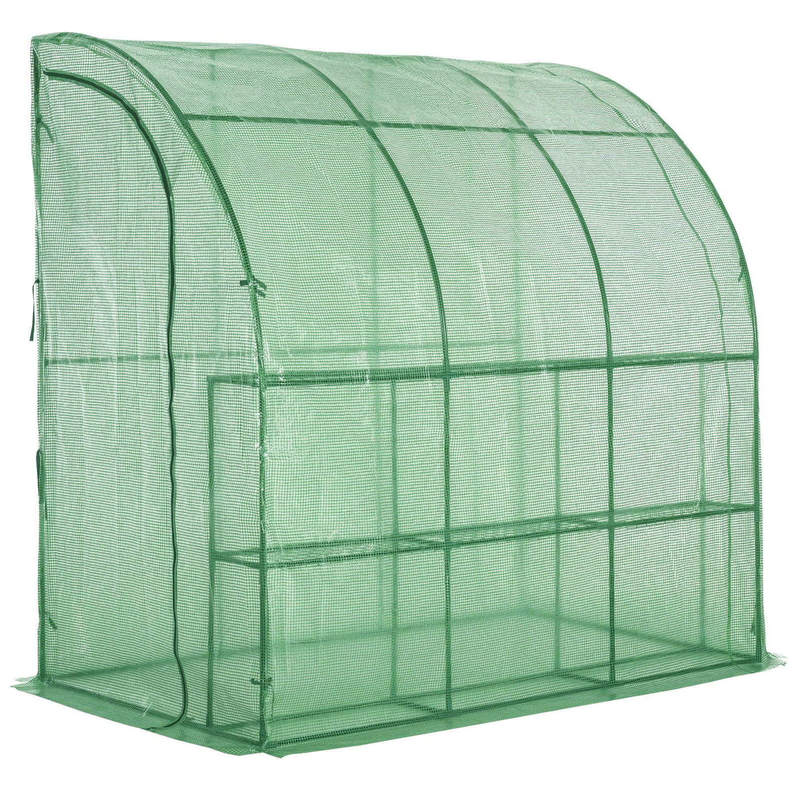 Outsunny Sera de Perete cu 2 Rafturi pentru Plante, legume, fructe, gradinarit 214x120x215cm, Verde | Aosom Ro