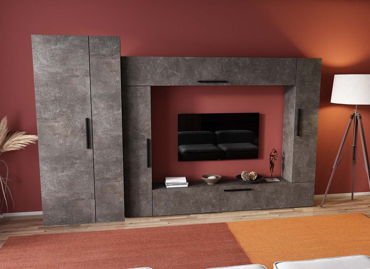 Living Pati 156 - Mobila Sufragerie Gri Beton