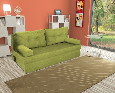 Canapea extensibila Alfi 192x80x77 cm cu lada de depozitare, Lime