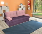 Canapea extensibila Alfi 192x80x77 cm cu lada de depozitare, Purple/Pink Flamingo