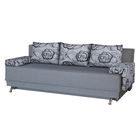 Canapea Extensibila Roma Grey Flower 205x90x86 cm, cu lada de depozitare