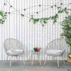 Outsunny set 3 piese, 1 masa si 2 scaune pentru exterior, crem | AOSOM RO