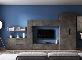 Living Pati 184 - Mobila Sufragerie Gri Beton