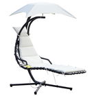 Outsunny Sezlong Leagan Suspendat Relax Chaise Longue de Lux cu Acoperis, Crem