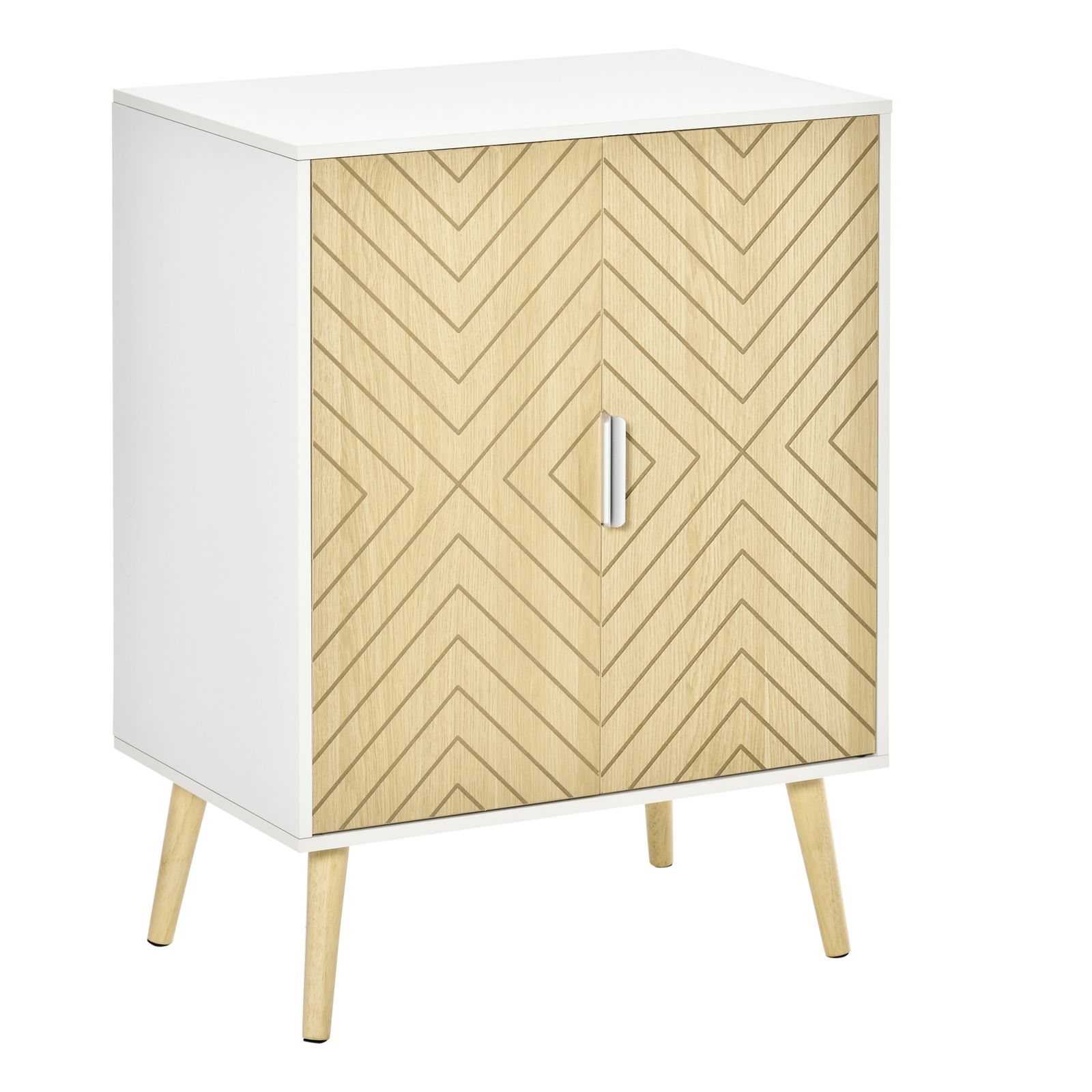 HOMCOM Bufet Modern din Lemn, Dulapior Multifunctional pentru Sufragerie, Camera sau Intrare cu 2 Usite si Etajera Reglabila, 60x40x80cm