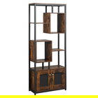 HomCom biblioteca stil industrial, 70x30x180cm, maro | AOSOM RO