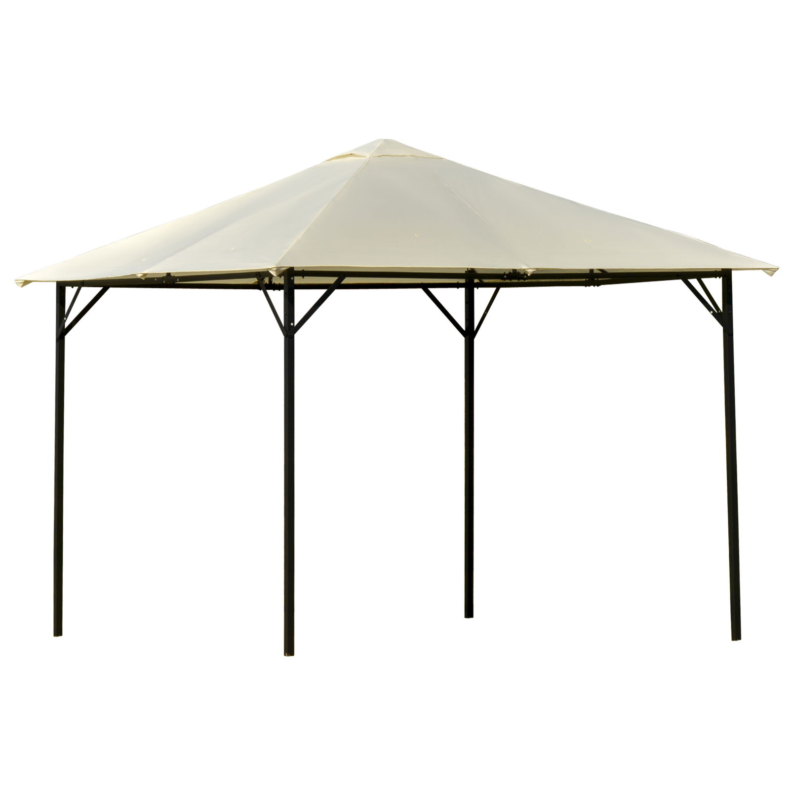 Outsunny Foisor Gradina 3x3m din metal cu Acoperis dublu, alb Cream | Aosom Ro