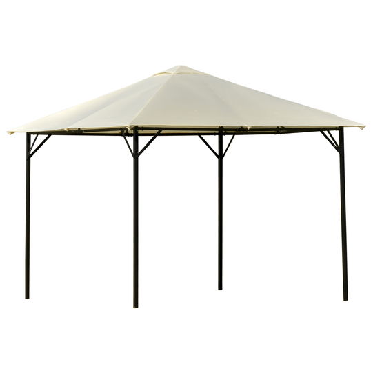Outsunny Foisor Gradina 3x3m din metal cu Acoperis dublu, alb Cream | Aosom Ro