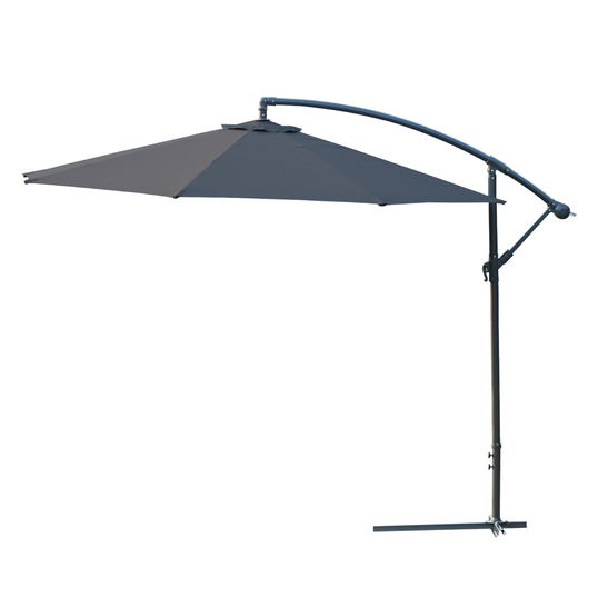 Outsunny Umbrela pentru Gradina Brat Deluxe Inclinabila cu Manivela, Φ3m