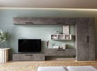 Living Pati 202 - Mobila Sufragerie Gri Beton + Alb