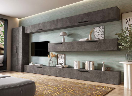 Living Pati 198 - Mobila Sufragerie Gri Beton