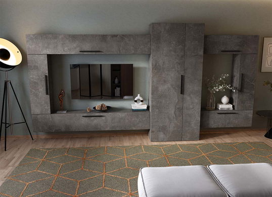 Living Pati 212 - Mobila Sufragerie Gri Beton