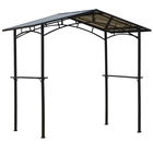 Outsunny Foisor de Gradina pentru Barbecue BBQ cu Acoperis din PC si Rafturi Laterale, Structura din Aluminiu si Metal, 246x149x230cm, Negru