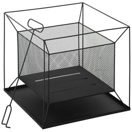 Brazier de Gradina Portabil din Metal Outsunny, Brazier in aer liber cu Design suspendat si Vatrai, 45x45x43cm Negru