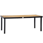 Masa de gradina Outsunny pentru 8 Persoane din Aluminiu, Masa de Exterior din Plastic pentru Terasa si Balcon, Negru si Culoare Lemn