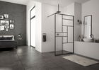 PROMO cabina dus Walk-in SanSwiss Easy Loft 73 Industries 90 x H200 cm profil negru mat