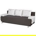 Canapea Extensibila Roma Dark Chocolate Daisies Flower 205x90x86 cm + lada de depozitare, maro/bej