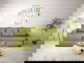 Coltar extensibil reversibil Siena Lux Lime 243x141x81 cm cu lada de depozitare