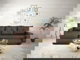 Coltar extensibil reversibil Siena Lux Chocolate 243x141x81 cm cu lada de depozitare