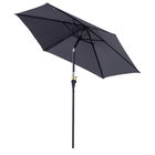 Outsunny Umbrela de Gradina cu Manivela, din Aluminiu si Poliester Gri si Negru, Φ2,7x2,35m | Aosom Ro