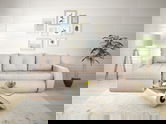 Coltar extensibil reversibil Siena Lux Cream 243x141x81 cm cu lada de depozitare