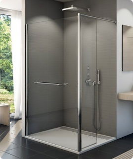 Cabina dus Walk-in SanSwiss Fun FUD2 100 x 40 x H200 cm sticla Durlux