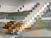 Set Mobila Bucatarie Colt Gastro 180*220 Alb/Stejar - C26