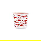 Ghiveci bicolor Beti, 13 cm, plastic, rosu/alb