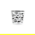 Ghiveci bicolor Beti, 15 cm, plastic, negru/alb