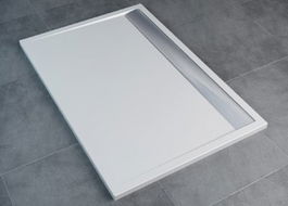 Cadita dus SanSwiss ILA WIA, 90 x 120 cm slim din marmura sintetica