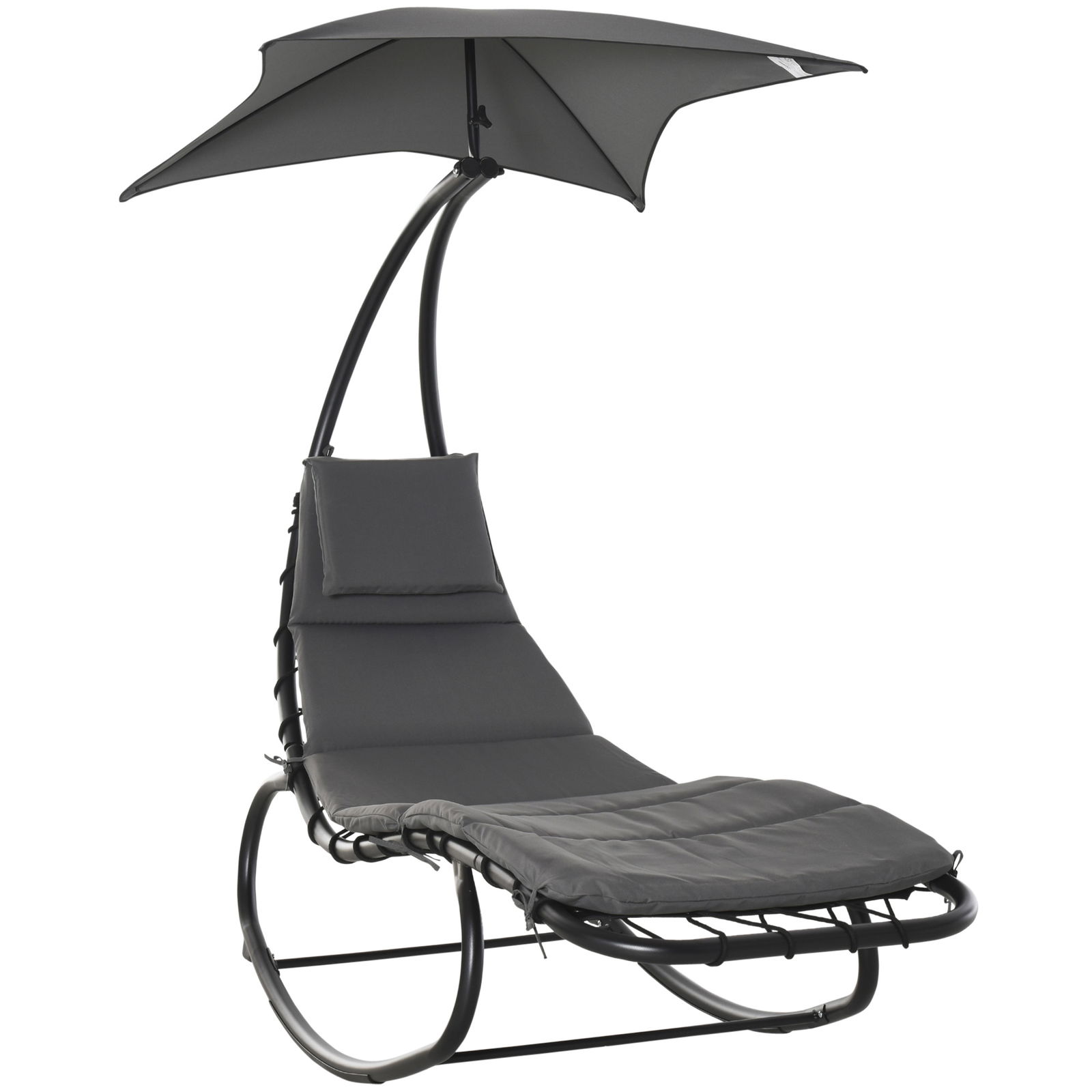 Outsunny Balansoar relax Sezlong pentru Exterior, captusit Gri 