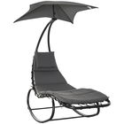 Outsunny Balansoar relax Sezlong pentru Exterior, captusit Gri 