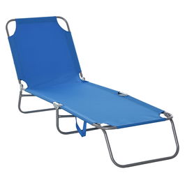 Outsunny Sezlong pentru Gradina Pliabil din Metal si Tesut Oxford Respirabil