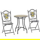 Outsunny Set Masa si Scaune de Gradina din Metal cu Majolica Colorata