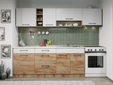 Set Mobila Bucatarie Gastro 260 Alb/Stejar - C03