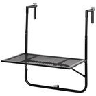Outsunny Masa de Balustrada Pliabila din Metal, 60x60x57-72cm, Negru | Aosom Ro