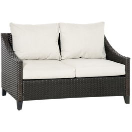 Outsunny Canapea de Gradina 2 Locuri din Ratan PE, 132x70x74cm, Maro | Aosom Ro