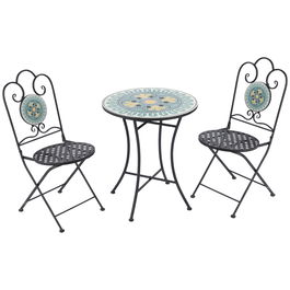 Outsunny Set de Gradina cu Mozaic de 3 Piese, din Metal, Verde | Aosom Ro