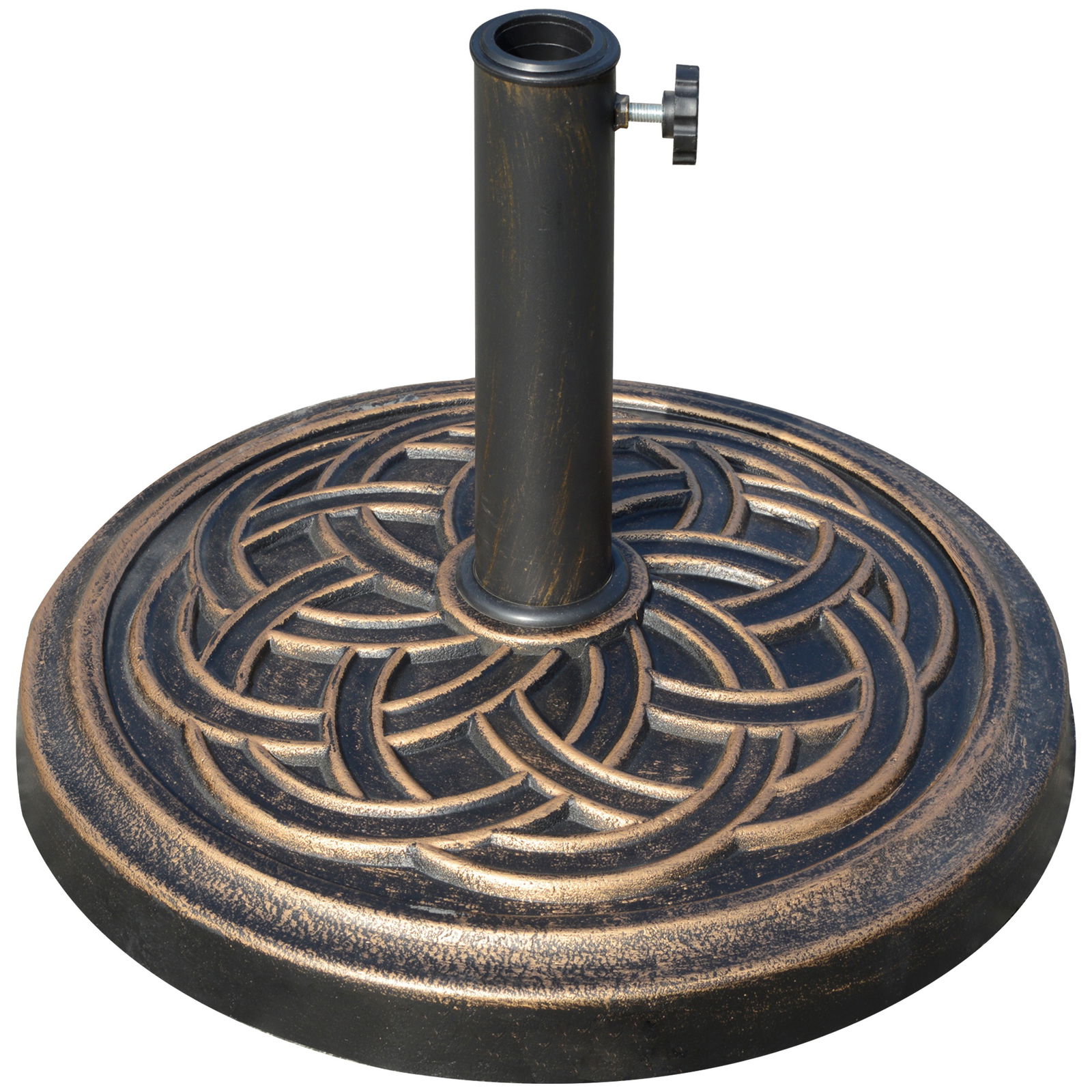 Outsunny Suport pentru umbrela de exterior, 12kg, rotund, Bronz | Aosom Ro