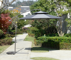 Outsunny Parasolar de gradina de 2.7m cu maner de reglare, parasolar cu nivel dublu si baza pentru exterior, umbrela de soare suspendata, Maro